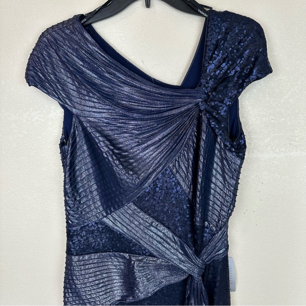 Tadashi Navy Midnight Gown Maxi Dress Size Medium - Picture 2 of 10